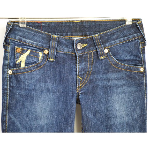 True Religion Jeans World Tour Size 28 Dark Denim Flap Pockets - Picture 2 of 6
